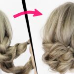 簡単！アイロンなし！ロープ編み２本！ルーズな可愛いまとめ髪ヘアアレンジ！HOW TO: SIMPLE UPDO  |  easy hair tutorial| Updo Hairstyle