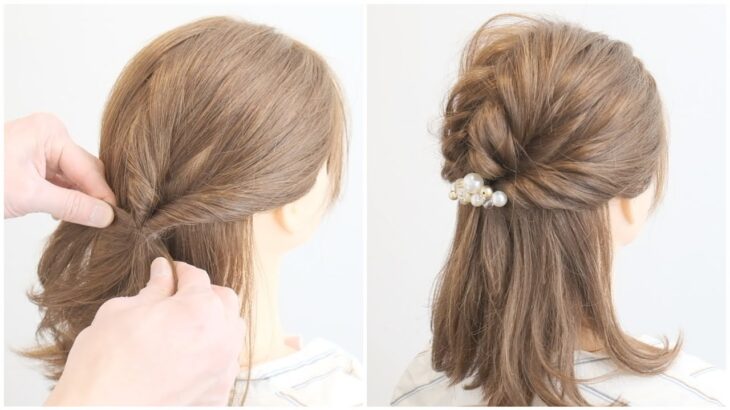 [簡単ヘアアレンジ]くるりんぱで作るルーズ感のあるハーフアップ/Half Up Hairstyle/Quick & Easy Hairstyle