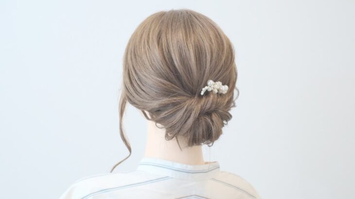 捻って留める着物に似合うヘアアレンジ/ Elegant Hairstyle for Japanese Kimono