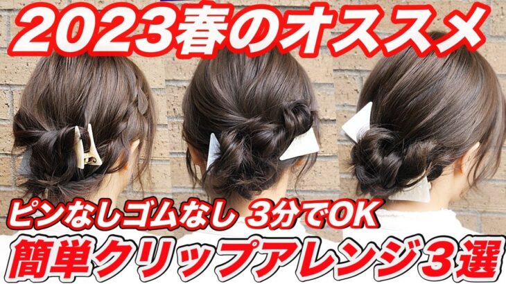 【簡単にオシャレ髪】3分で出来る　ピンなし！ゴムなし！クリップでお洒落ヘアに大変身！まとめ髪アレンジ３選