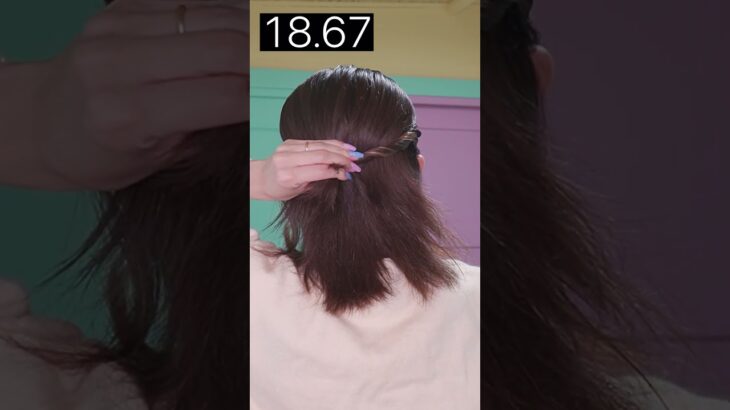 【誰でも１分で完成】ゴム１本！巻かない！ピン無し！綺麗で可愛いハーフアップヘアアレンジ😽 #shorts