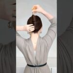 【20秒！時短ヘアアレンジ】ヘアスティック（二本足かんざし）の夜会巻き風まとめ髪やり方 │hairstick tutorial.　#shorts #ヘアアレンジ #簡単ヘアアレンジ