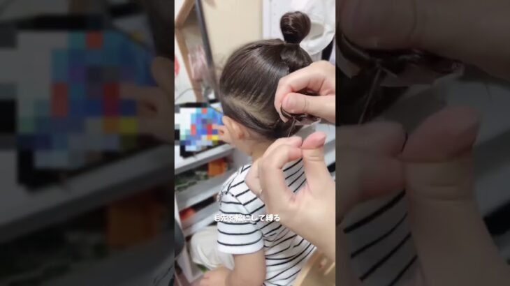 少なめちゃんもふんわりボリューミーなお団子に🌸🍡 #shorts #ヘアアレンジ #ヘアアレンジ動画 #子供 #hairarrange #braids