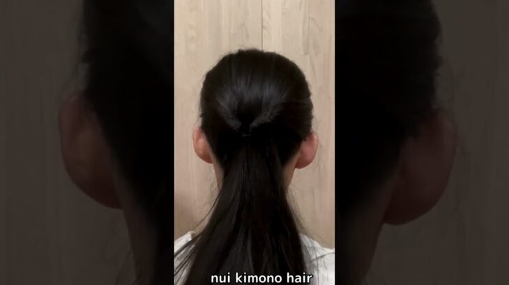 【簡単早いギブソンタック】ロング着物ヘアアレンジ 自分でできる簡単セルフ着物の髪型 時短セルフヘアアレンジ ヘアスタイル セミロング和髪まとめ髪お団子48#KimonoHairstyle