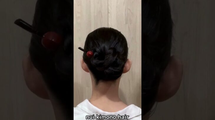 【三つ編み＋ストレートのシニヨン】着物ヘアアレンジ 自分でできる簡単セルフ着物の髪型 時短セルフヘアアレンジ ヘアスタイル ロング セミロング和髪まとめ髪お団子51#KimonoHairstyle