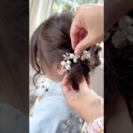 【キッズヘアアレンジ】白いセラミックフラワーデザインが上品に♪#ヘアアレンジ #七五三　#shorts  JC012