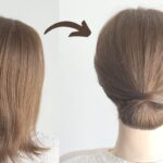 [ヘアアレンジ]ミディアムヘアでもできる大人女性にオススメの上品なまとめ髪 ll Simple and Elegant Hairstyle for Short Hair to Medium Hair