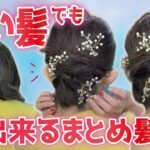 【くるりんぱだけ】お呼ばれにも使える！ピン無し！多毛ボブのまとめ髪ヘアアレンジ🔰