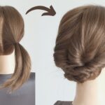 簡単カワイイくるりんぱヘアアレンジまとめ髪 / Cute Easy Hairstyle for short and Medium Hair